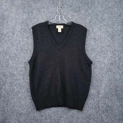 $26.99 • Buy LL Bean Sweater Vest Mens S Small Black Lambswool Scotland V Neck