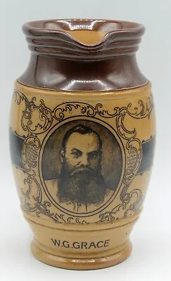 RARE W.G. Grace Ranjitsinhji & Giffin Lambeth Stoneware Jug C1890 • £695