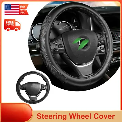 For VOLKSWAGEN Car Steering Wheel Cover Black Leather Breathable Anti-slip • $28.99