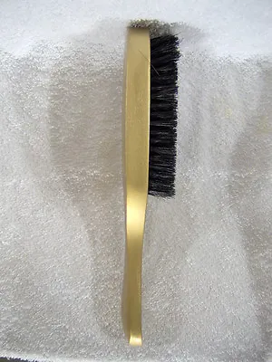 Hard BRISTLE WAVE HAIR BRUSH Durag MAN Brown Wood Gold Color Handle HAIR STYLE • $5.99