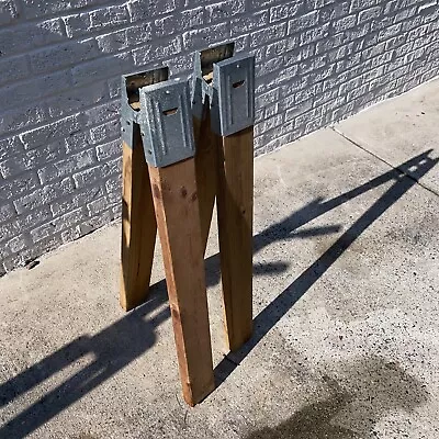 Vintage Sears SawHorse Brackets 1 Pair With 2x4 Wood - Portable • $65.21