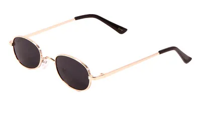 Slim Metal Oval Sunglasses Classic Casual Retro Round Lennon Skinny Designer Vtg • $9.95