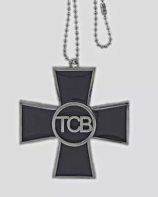 Elvis Presley Necklaces TCB Black Chopper King Rock Men Dog Tag Pendants Vintage • $15.18