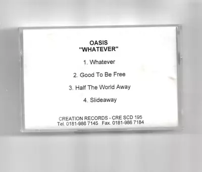 Oasis - Whatever - Ultra Rare 1994 Creation Records Promo Cassette • £149.99