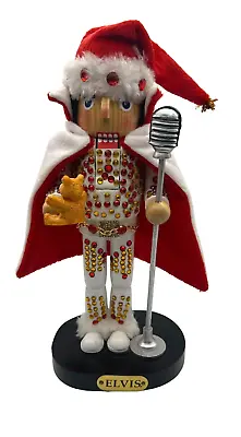 Nutcracker ELVIS Kurt Adler Elvis White Rhinestone Suit Cape/Microphone/Teddy • $17.99