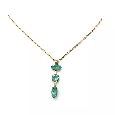 Mariana Necklace Pendant Marquise Triple Tier Pacific Opal Austrian Crystals ... • $90