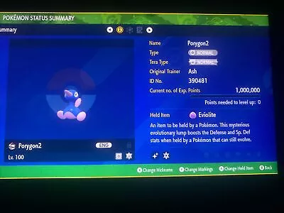 Pokemon Scarlet And Violet Shiny Porygon-2 5IV Battle Ready Fast Delivery • $3