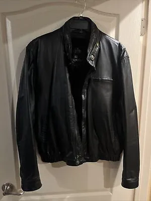 Vintage 1990’s  Leather Motorcycle Biker Jacket Removable Liner Size 46 • $43.95