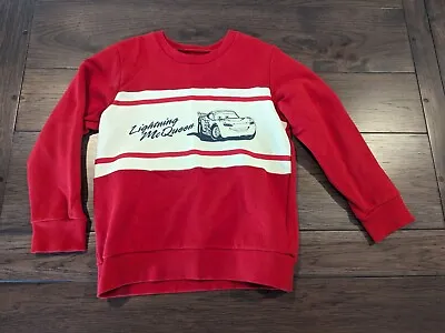 Disney Cars Lightning McQueen Pullover Sweatshirt Boys Red Belle Maison Size 6-7 • £9.63