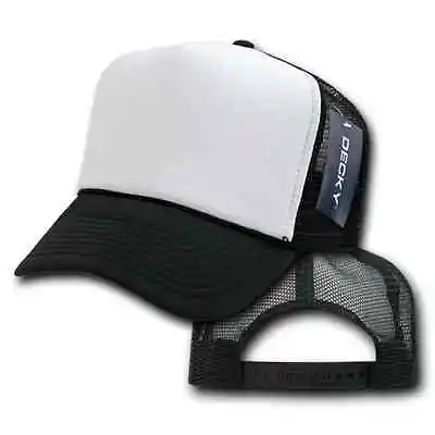 Decky Classic Trucker Hats Caps Foam Mesh Two Tone Blank Plain Solid Snapback • $12.95