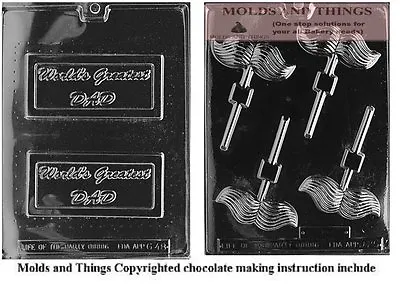 Mustache Lolly Chocolate Candy Mold World's Greatest Dad Chocolate Candy Mold • $8.50