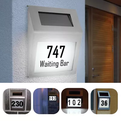 New Solar House Number Light Outdoor Yard Fence Door Waterproof Illuminate Lamp • £14.23