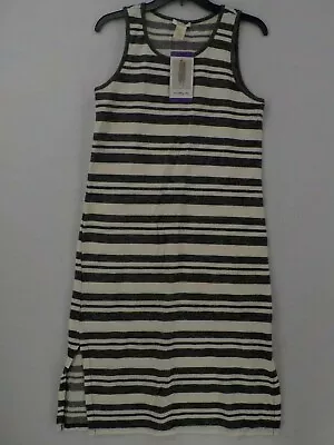 Matty M Ladies Side Slit Tank Dress SZ XS StripedCharcoal Sleeveless Stretch     • $7.99