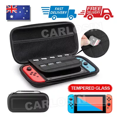 For Nintendo Switch Case Carry Storage Console Protective Bag + 2xTempered Glass • $11.95