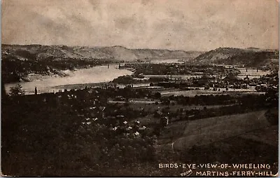 RPPC MARTINS Ferry WV BIRDS EYE VIEW Of Wheeling West Virginia POSTCARD  • $11.77