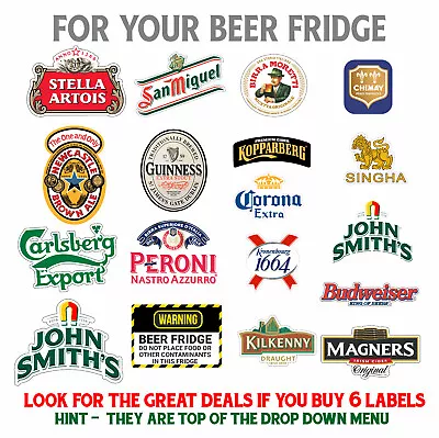 Ultimate BEER LAGER Stickers Labels For Fridges Man Caves Peel N Stick Vibrant • £3.45