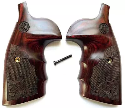 Smith & Wesson S&W K/L/X Frame Grips Round Butt Rosewood Scroll W/logo • $82