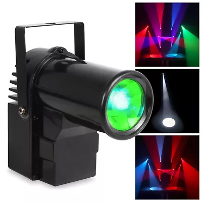 BeamZ LED Pin Spot 10W 4-in-1 DMX Light Mirror Ball Colour Wheel Lighting Effect • £49.99