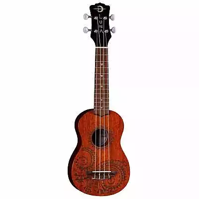 Luna UKE TATTOO SOPRANO Uke Tattoo Mahogany Soprano Ukulele W/ Gigbag • $89