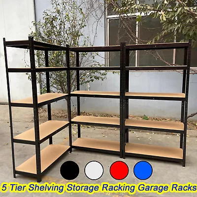 Garage Shelves Shelving 5 Tier Unit Racking Boltless Heavy Duty Storage Shelf • £37.54