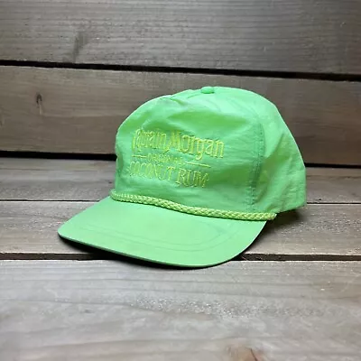 Vintage Captain Morgan Coconut Run Green Nylon Snapback Trucker Hat Cap • $18.89