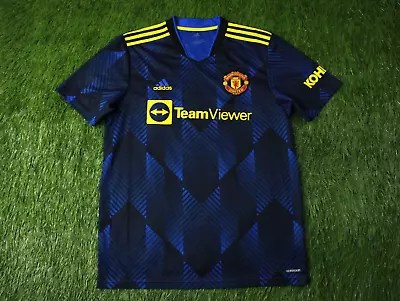 Manchester United 2021/2022 Football Shirt Jersey Third Adidas Original Size L • $33.99