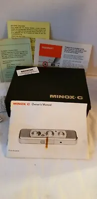 Minox C  Boxed Subminiature SPY  Camera Set  W/ C  4  Flash Unit  Leather Cases  • $225