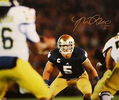 Manti Te'o Autographed 20x24 Horizontal Front View Canvas- JSA Authenticated • $179