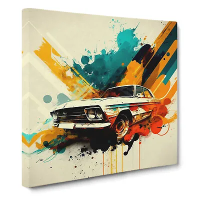 Car Abstract Expressionism Canvas Wall Art Print Framed Picture Dining Room • £24.95