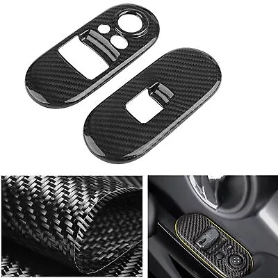 2x Carbon Fiber Window Switch Panel Trim For Mini Cooper F55 F56 2014-2022 • $74.61