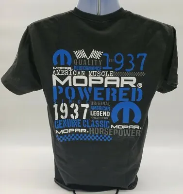 Black T-Shirt W/ Mopar Powered Since 1937 Genuine Classic & Blue  M  Logo  • $19.99