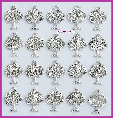 £3.49 • Buy 20 Silver Colour 22 X 17mm Spiritual Tree Of Life Charms