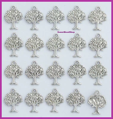 £3.49 • Buy 20 Silver Colour 22 X 17mm Spiritual Tree Of Life Charms