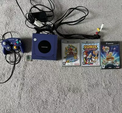 Nintendo GameCube Purple Console With 3 Games And 4MB Memory Card • £99.99