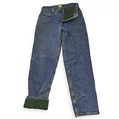 Cabela's Denim Cotton Roughneck Insulated Fleece Lined Jeans Mens Size 32x34 • $18