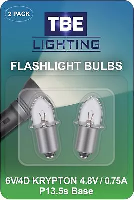 TBE LIGHTING Replacement Torch Bulbs 2D 4.8 Volt 0.75A Bayonet Base P13.5 Kryp • £7.23