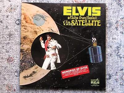 ELVIS PRESLEY *Aloha From Hawaii Via Satellite* 1977 VG Vinyl Double LP W/Hype • $9.99