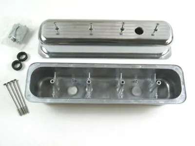 87-Up Chevy 327 350 Vortec Short Finned Valve Cover Set Polished E41027P • $99.99