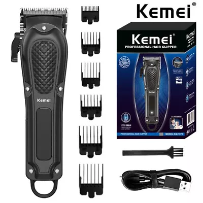 Kemei Professional Men Hair Clippers Hair Trimmer Kit For Men Cordless Machine • £8.83