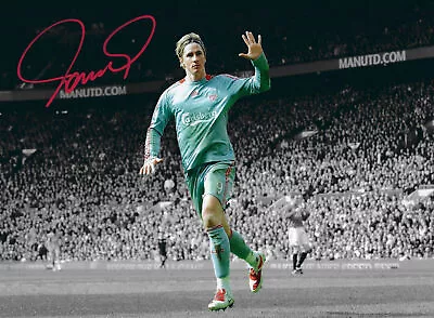 £100 • Buy FERNANDO TORRES SIGNED 16x12 LIVERPOOL V MAN UTD 4-1 PHOTO
