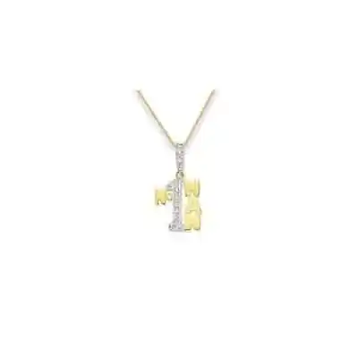 9ct Yellow Gold 3g Cubic Zirconia Number One Nan Pendant • £210.95