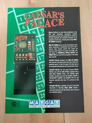 Maygay  Caesar's Palace  Arcade Fruit Club Machine A4 Sales Flyer • £12