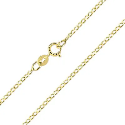 10K Solid Yellow Gold Flat O-Link Necklace Chain 1.5mm 16-24  - Cable Women Men • $74.84