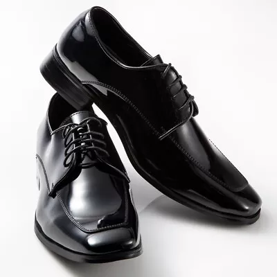 Men's Fabian Couture Monaco Black Tuxedo Shoes Patent Leather *Damaged Discount* • $17.95