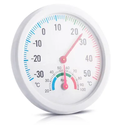 Indoor Outdoor Home Garden Thermo Traditional Thermometer Temp With Quartz Clock • £6.91