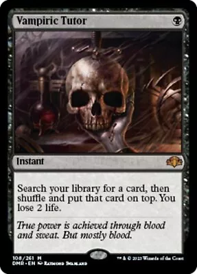 1 X Vampiric Tutor - Dominaria Remastered - NM-Mint - MTG • $39.42