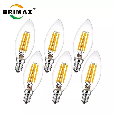 E12 C35 LED Candelabra Bulbs 6W 60W Dimmable Chandelier Bulb Warm White 6PCS • $12.98