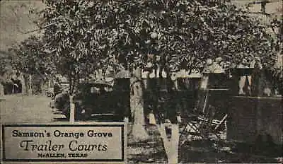 McAllen Texas TX Samson's Orange Grove Trailer Courts Postcard • $11.42