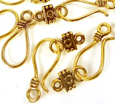  20pcs /10 Sets Antique Gold Pewter / Alloy Hook And Eye Clasps 24x10mm  • $3.99