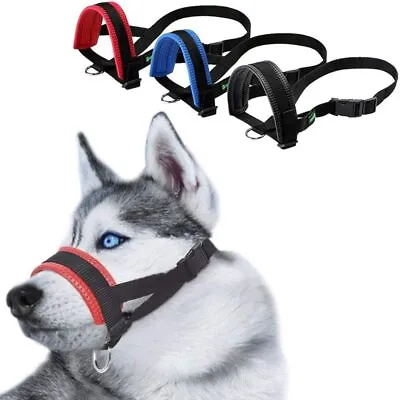 Adjustable Pet Dogs Mask Muzzle Bark Bite Mesh Mouth Grooming Chewing Anti-Stop • £6.15